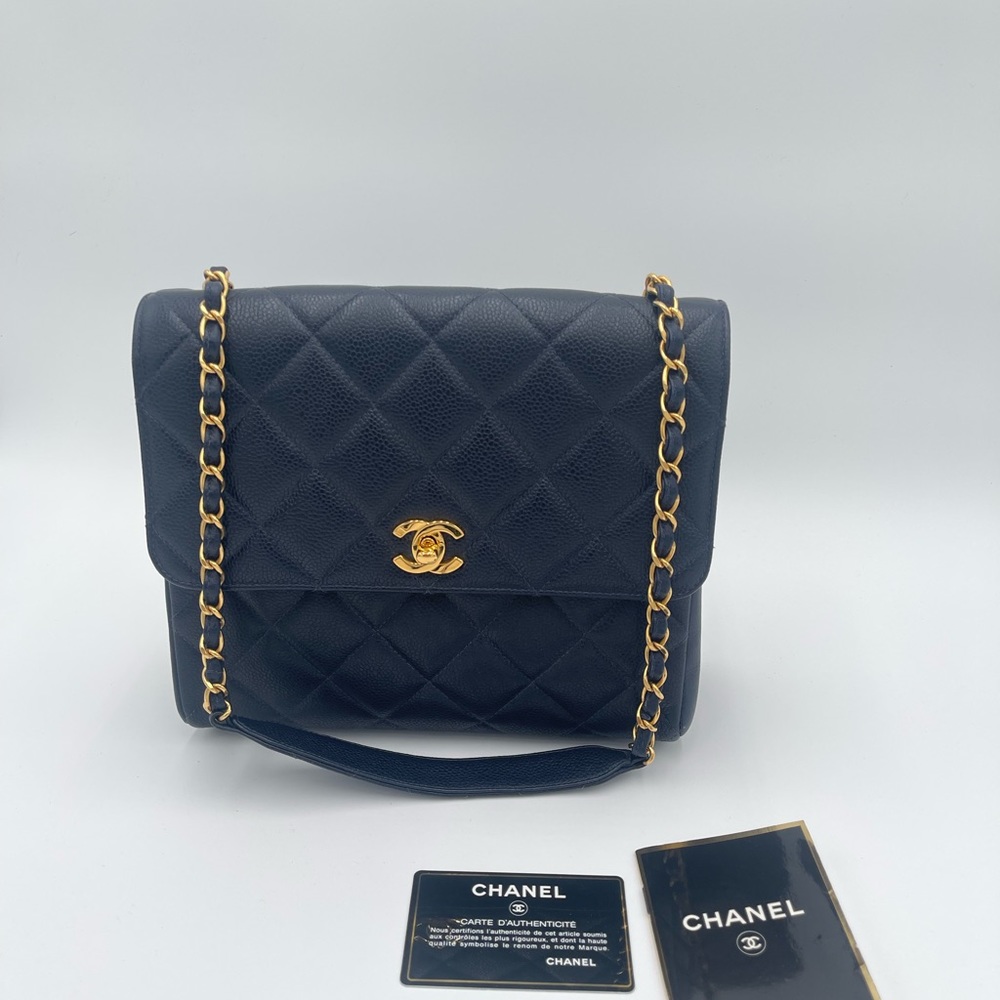 Chanel 1996 Classic Single Flap Square Medium Blue